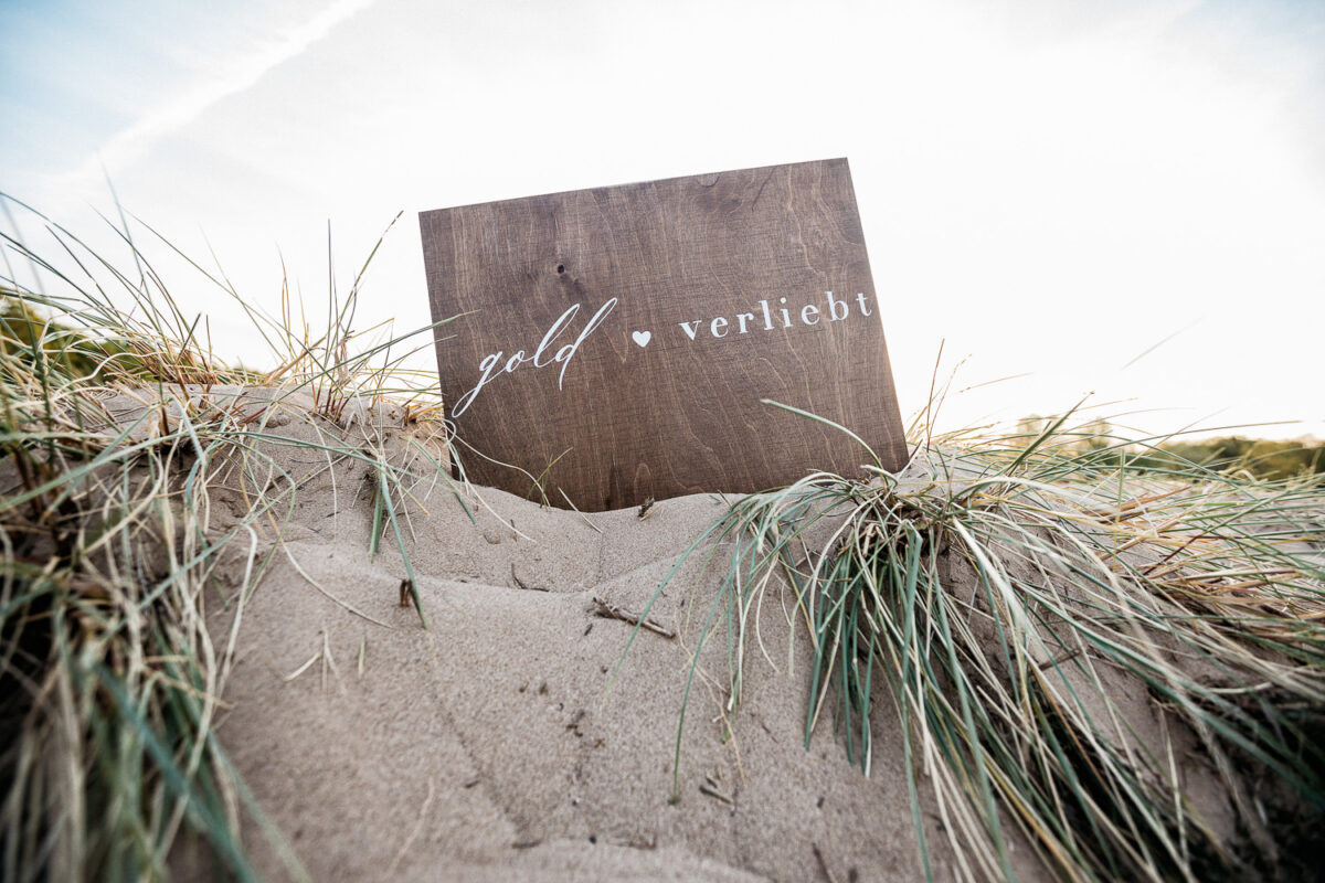 goldverliebt Holzschild, Querformat