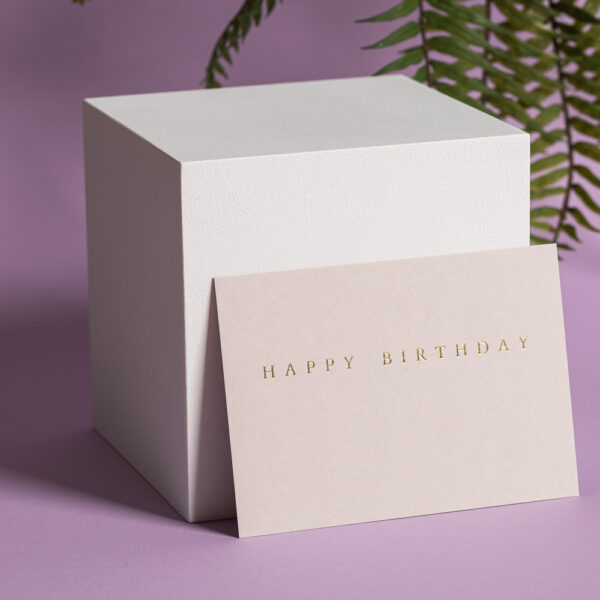 goldverliebt Karte happy birthday warmes hellgrau