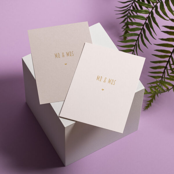 goldverliebt Karte mr and mrs