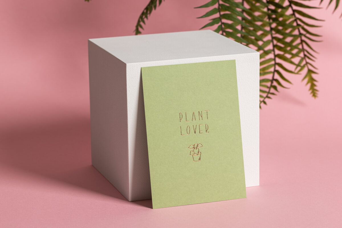 goldverliebt Karte plant lover moosgrün