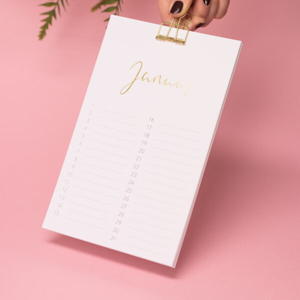Geburtstagskalender | Schrift in gold