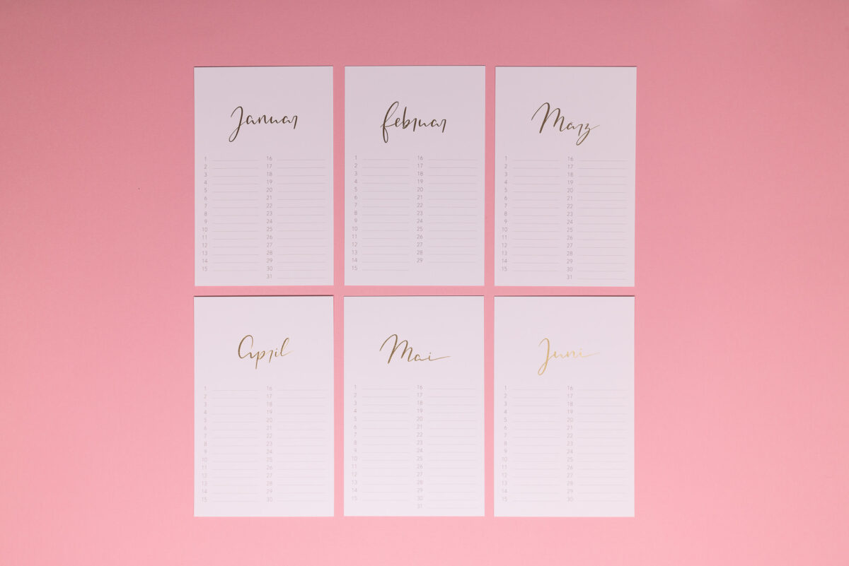 Geburtstagskalender | Schrift in gold – Bild 5