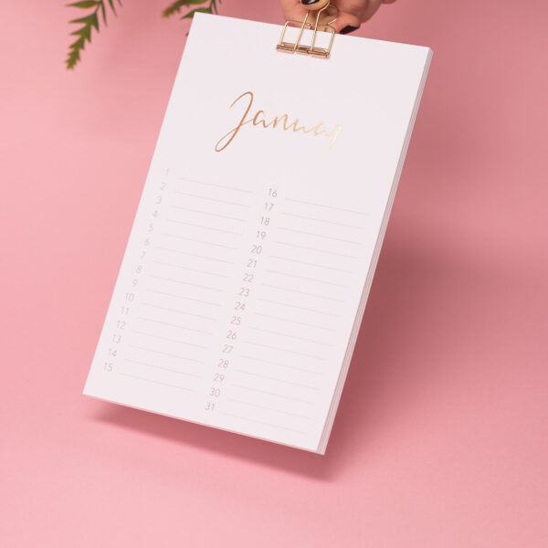 Geburtstagskalender | Schrift in rosegold