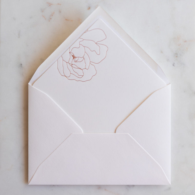 Kuvertliner des Hochzeitspapeterie Sets Eloise.
