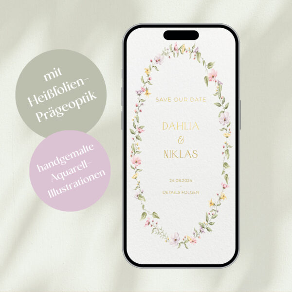digitale save the date-Karte "Fleur"
